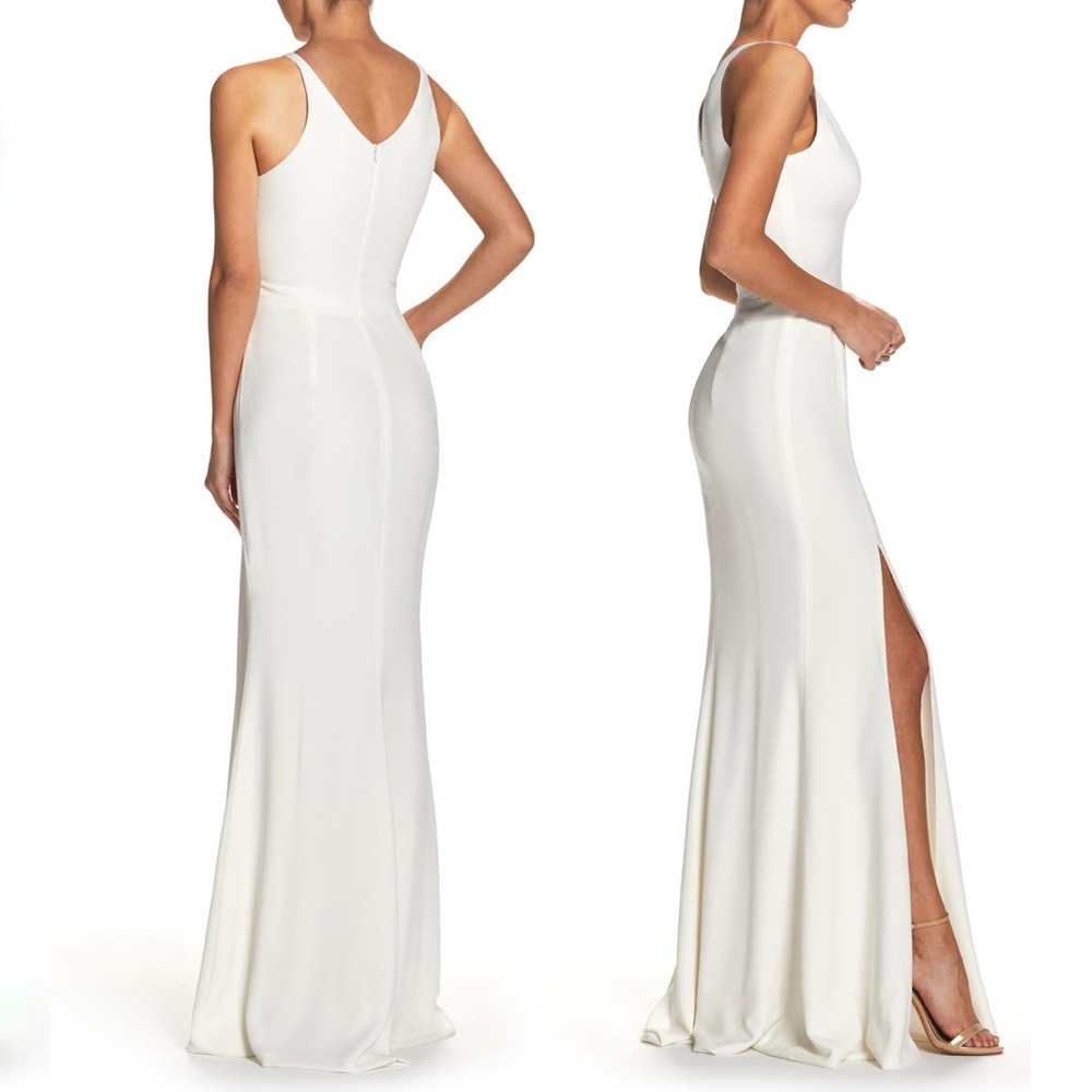 NEW Dress the Population Iris Gown in Off White - Picture 4 of 13
